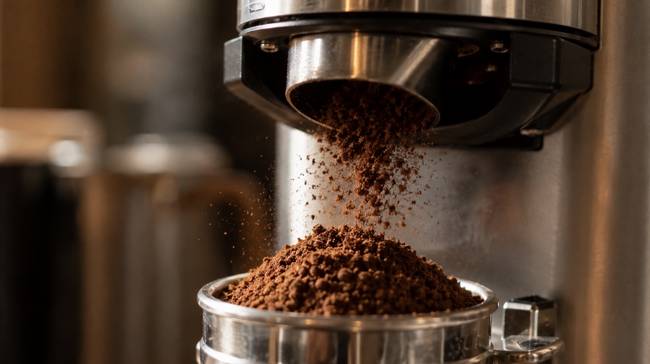 coffee beans grinding process