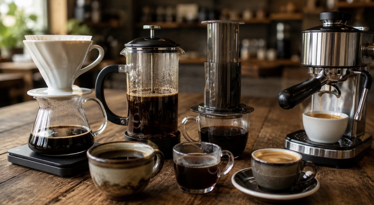 different coffee brewing methods for home baristas