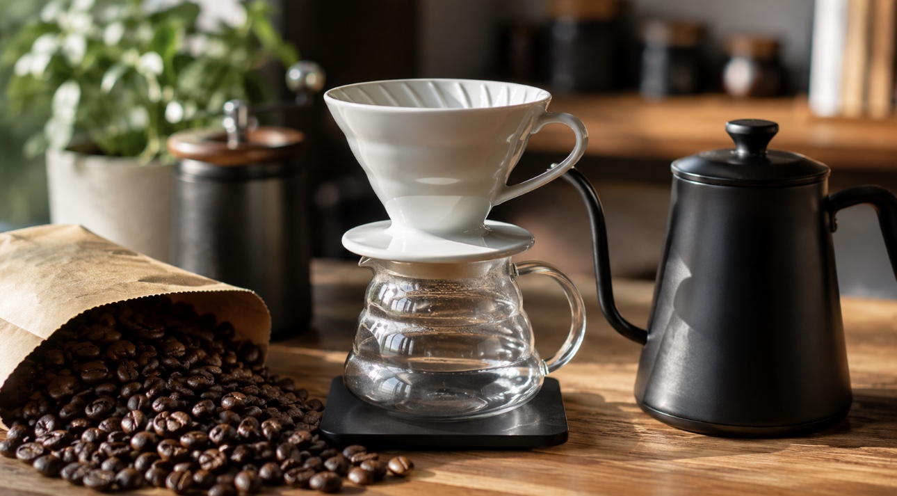 pour over coffee brewing method at home